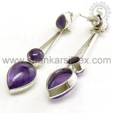 Women Fashion Jewelry Amethyst 925 Sterling Silver Jewelry Earring Handmade Silver Jewelry Supplier